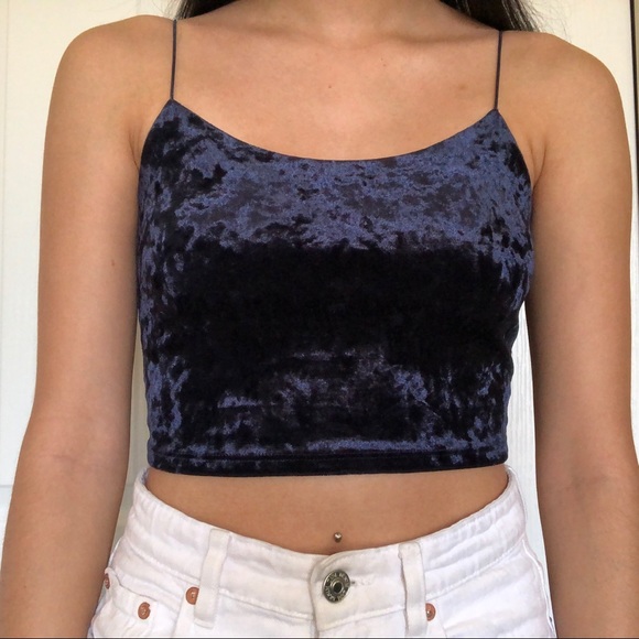Blue velvet tank top - Picture 2 of 2